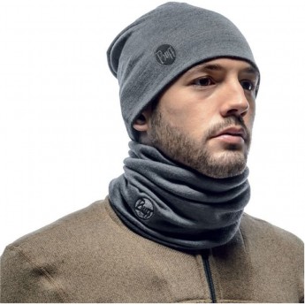 Комплект шапка шарф из шерсти BUFF GREY Комплект шапка шарф из шерсти BUFF GREY